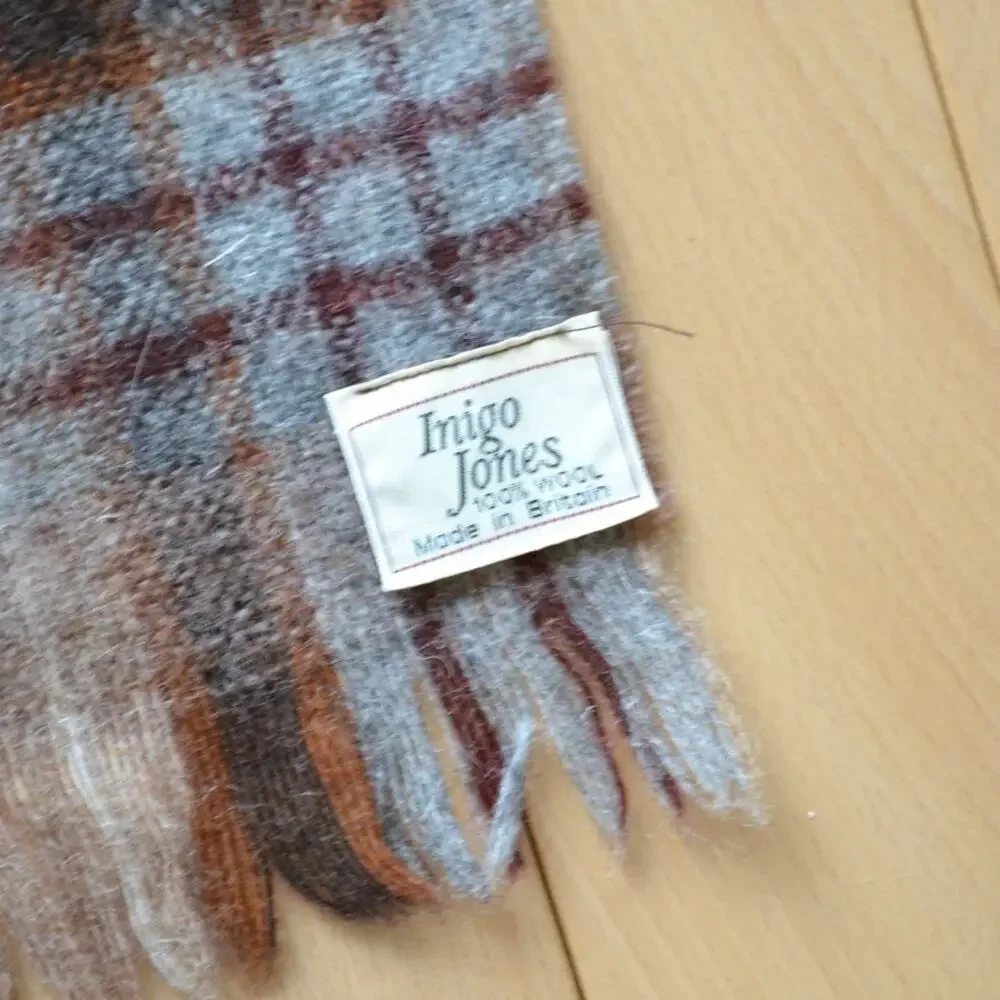 Vintage British Wool Scarf Tartan Plaid Inigo Jones